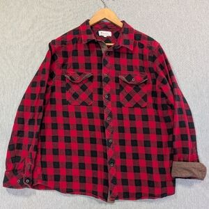 Canadiana Buffalo Plaid Button Shirt Women's XL Red Black